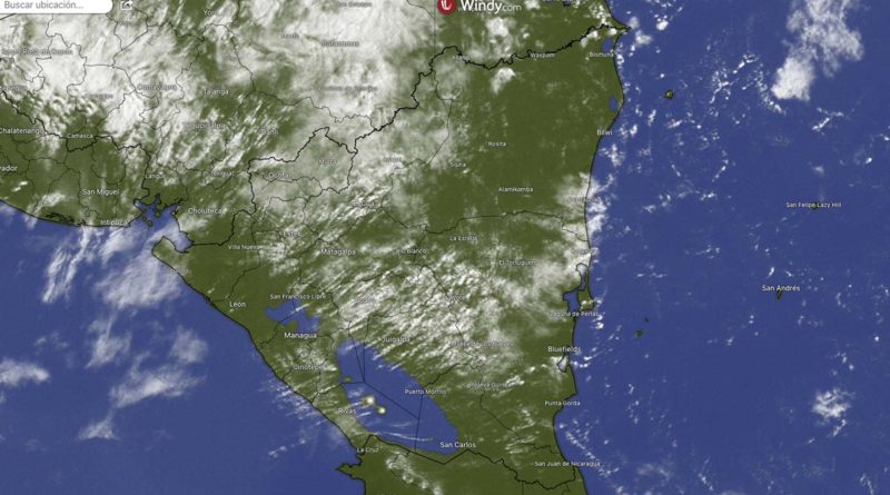 Imagen satelital sobre el clima en Nicaragua