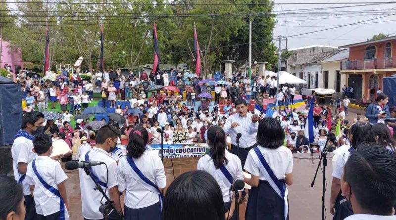 Coros estudiantiles de Masaya rinden homenaje al General Sandino en Niquinohomo