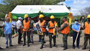 Efectivos del Ejército de Nicaragua en el lanzamiento del plan de prevención y control de incendios