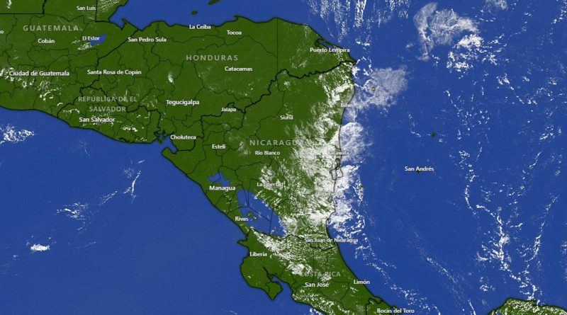 Imagen satelital sobre el clima en Nicaragua