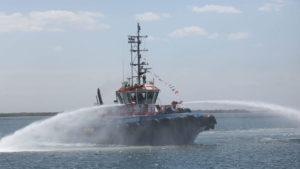 Grúa pórtico reanudando operaciones en Puerto Corinto, Chinandega