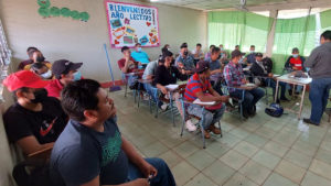 Estudiantes del centro tecnológico agropecuario “Carlos Manuel Vanegas Olivas“ en su primer día de clases