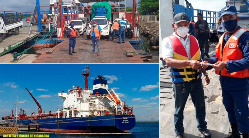 Efectivos de la Fuerza Naval del Ejército de Nicaragua brindó protección, seguridad e inspección a embarcaciones y flota pesquera industrial que zarparon en los principales puertos marítimos de Nicaragua.