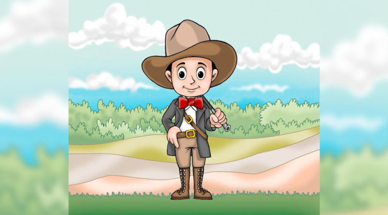 Dibujo infantil del General Sandino, en formato especial para la enseñanza de historia a niños