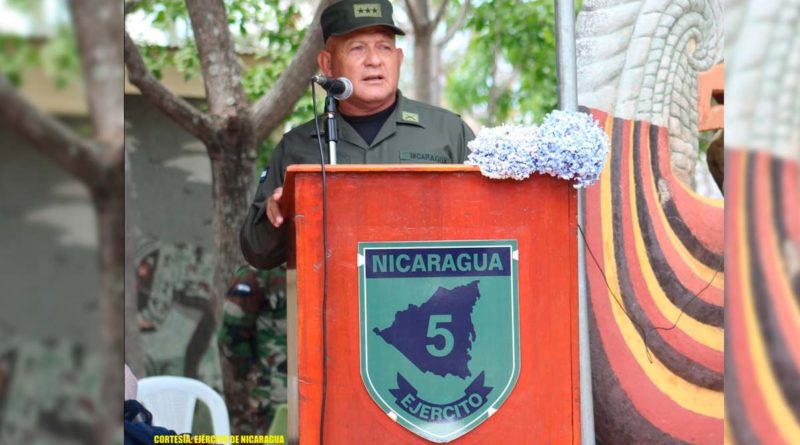Autoridades del Ejército de Nicaragua en acto de clausura del Plan de Protección y Seguridad a la Cosecha Cafetalera en el departamento de Boaco