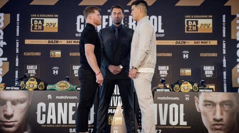 Canelo Álvarez en su cara a cara con Dmitry Bivol