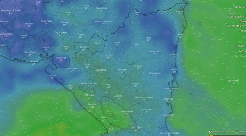 Zona Central y Sur de Nicaragua contará con vientos moderados y fuertes