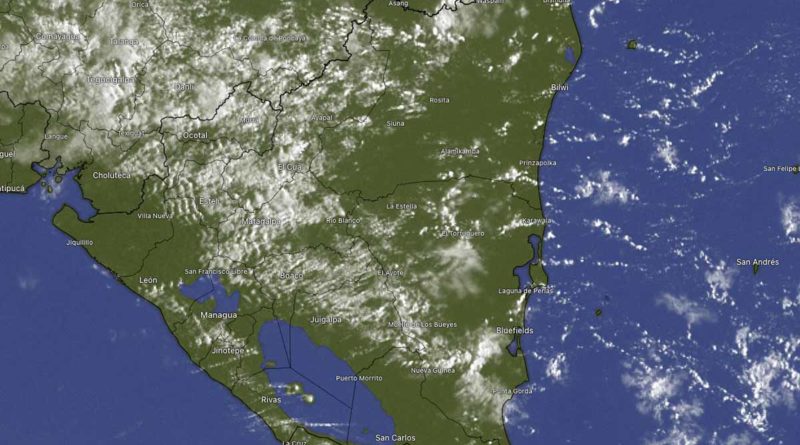 Imagen satelital sobre el clima en Nicaragua