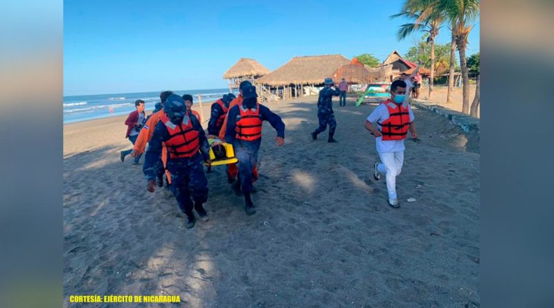 Fuerza Naval participó en ejercicio ante tsunami en playa La Boquita, Carazo