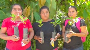 Protagonistas de la entrega de semillas del Instituto de TecnologÍa Agropecuaria con sus bonos de hortalizas y enramas
