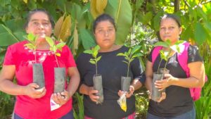 Protagonistas de la entrega de semillas del Instituto de TecnologÍa Agropecuaria con sus bonos de hortalizas y enramas