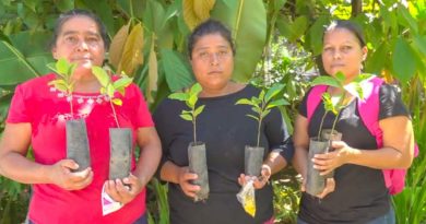 Protagonistas de la entrega de semillas del Instituto de TecnologÍa Agropecuaria con sus bonos de hortalizas y enramas