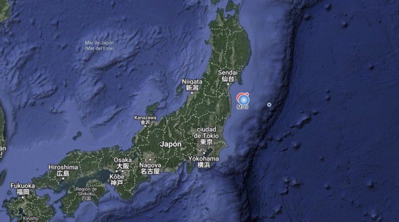 Imagen satelital sobre el sismo ocurrido en las costas de Fukushima en Japón