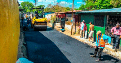 Mejoramiento de calles del barrio B15 del distrito VI de Managua, capital de Nicaragua.