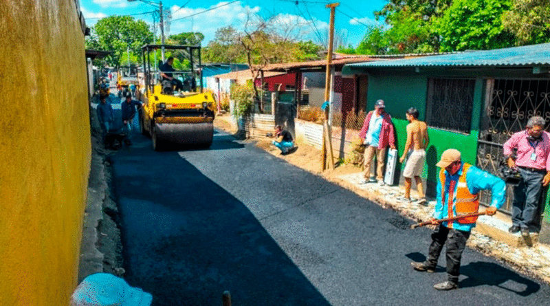 Mejoramiento de calles del barrio B15 del distrito VI de Managua, capital de Nicaragua.