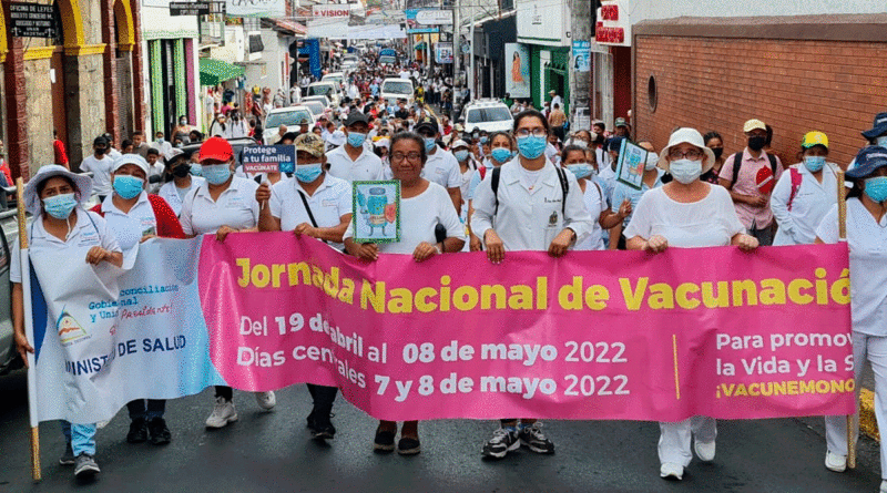 Caminata en Matagalpa por el inicio de la Jornada Nacional de Vacunación en niños y adultos