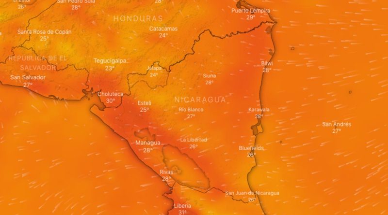 Temperaturas de 36 a 38 grados en la Zona del Pacífico de Nicaragua