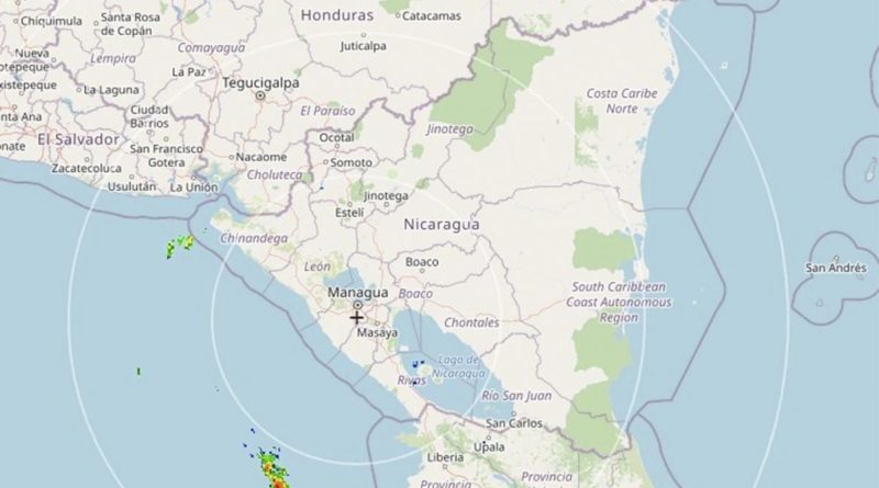 Imagen satelital sobre el clima en Nicaragua