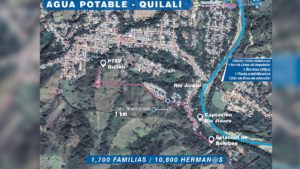 Esquema de alcances de obras en sistema de agua a mejorar y ampliar en la ciudad de Quilalí