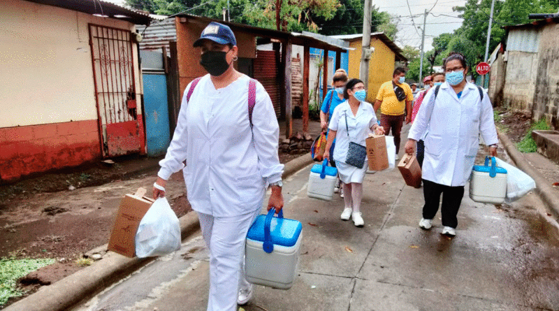 Brigadas médicas del Ministerio de Salud de Nicaragua en el barrio Julio Buitrago de Managua