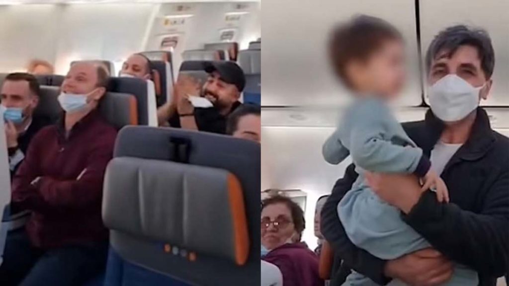 Pasajeros del avión de Dubai le cantaron a un niño la cancion de Baby Shark