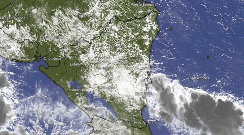 Imagen satelital sobre el clima en Nicaragua