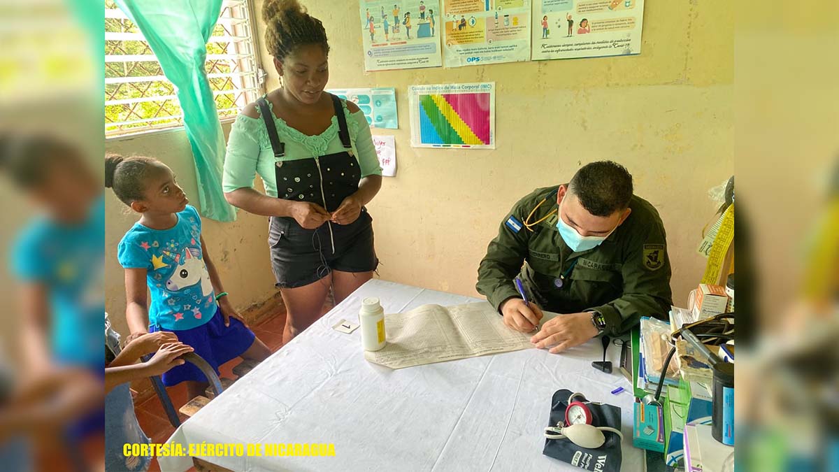 Cuerpo Médico Militar brindó atención a pobladores del Caribe nicaragüense