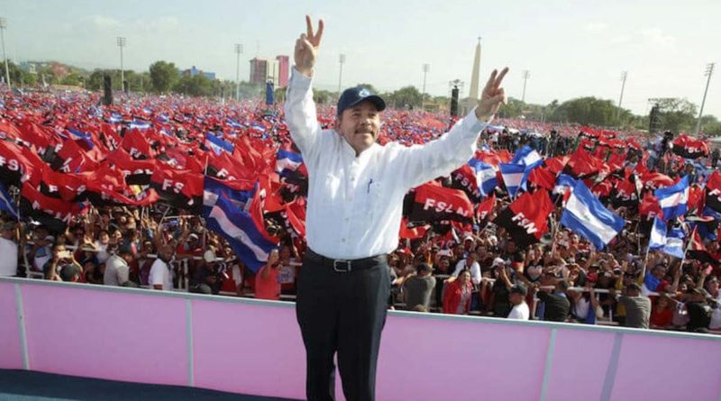 Presidente Danie Ortega en la Plaza de la Fe