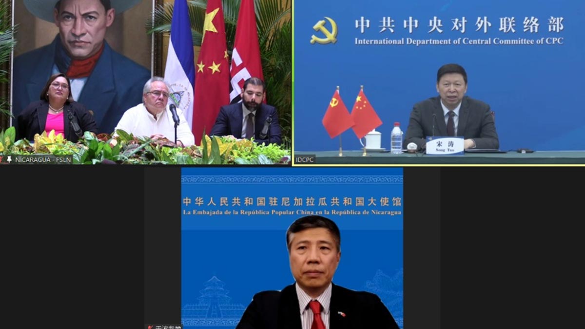 Delegación del FSLN participa en ceremonia virtual y seminario del Partido Comunista de China