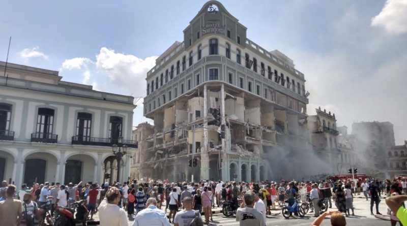 Hotel Saratoga en La Habana, tras la explosión ocurrido este viernes