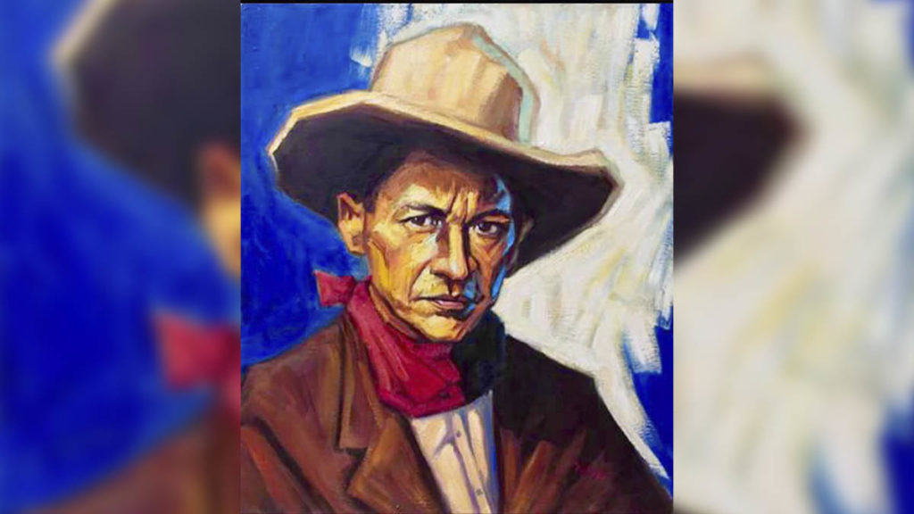 Retrato en pintura del General Sandino