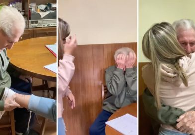 Abuelo llora de felicidad al ver el tatuaje de su nieta