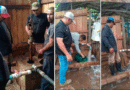 Trabajadores de ENACAL haciendo mejoras en el pozo de la comunidad Laureano Mairena, El Castillo.