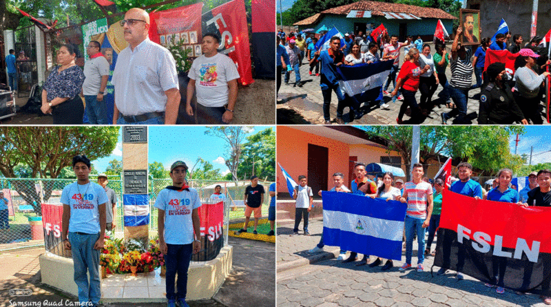 Familias de Chinandega conmemorando el 86 Aniversario del Natalicio del Comandante Carlos Fonseca