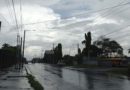 Clima nublado en una de las calles de Managua