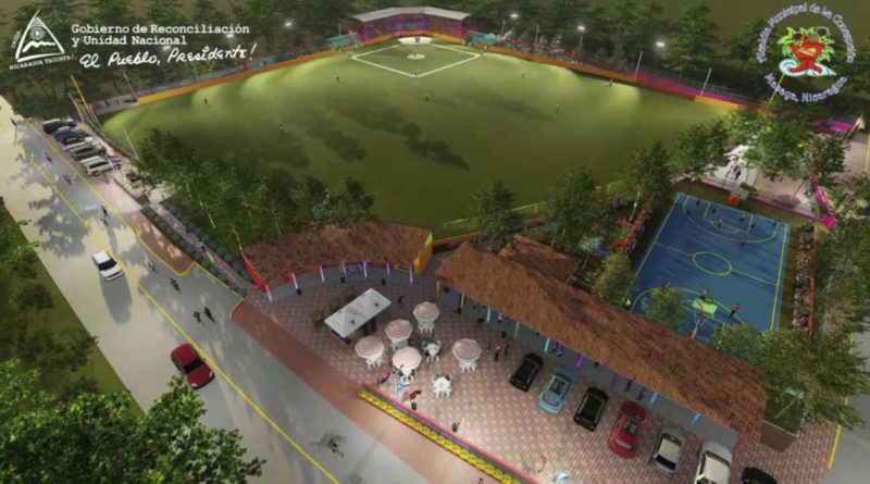 Imagen del diseño del complejo deportivo en La Concepción, Masaya