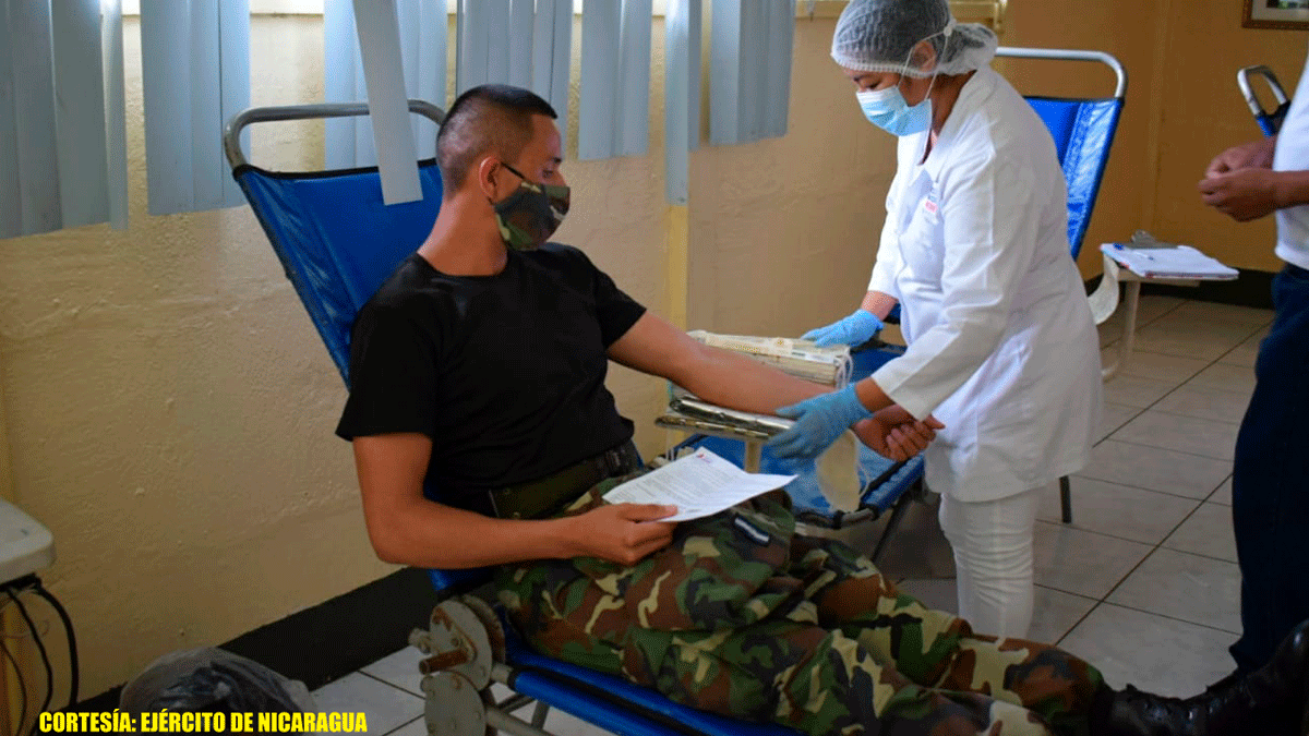 41 efectivos del Ejército de Nicaragua participaron en jornada de donación voluntaria de sangre