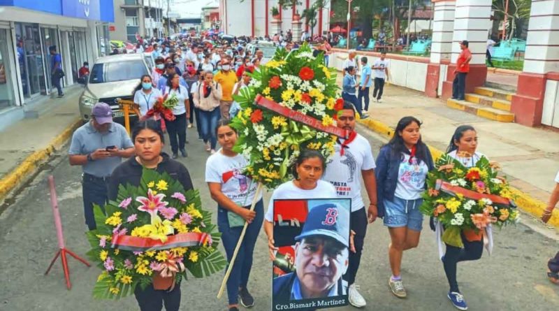 Caminata relizada en Carazo en homenaje al compañero Bismarck Martínez