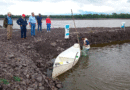Autoridades de INPESCA recorriendo granjas camaroneras en el departamento de Chinandega