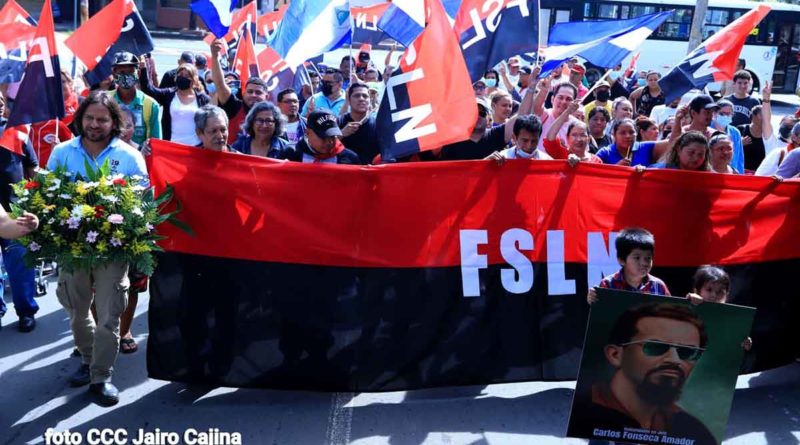 Militancia Sandinista en Managua conmemora el natalicio del Comandante Carlos Fonseca