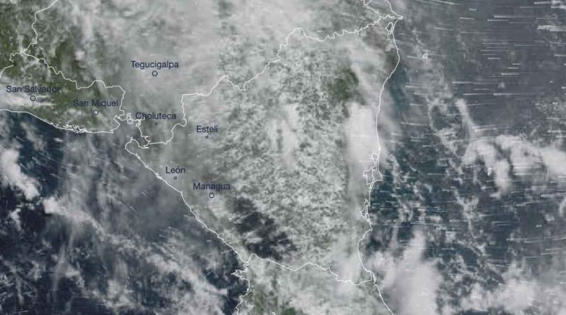Imagen satelital del clima sobre Nicaragua