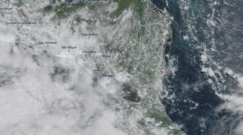 Imagen satelital sobre el clima en Nicaragua