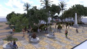 Imagen del diseño del parque central Rubén Darío en Diriamba