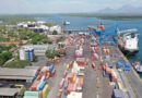 Vista aérea del puerto de Corinto en Chinandega