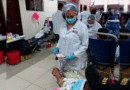 Ciudadanos de Managua donando sangre voluntariamente.