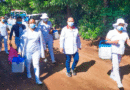 Brigadistas del Ministerio de Salud de Nicaragua en el barrio Casimiro Sotelo de Mateare.