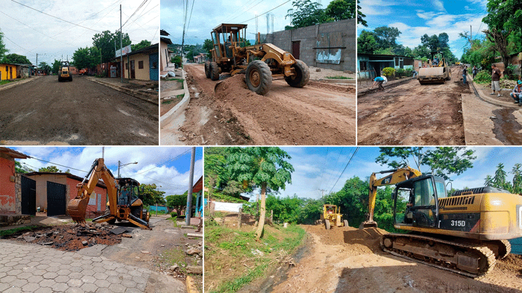 Construcción de calles para el pueblo en los 153 municipios de Nicaragua