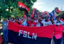 Familias de Corinto en caminata celebrando el 43 aniversario de la Revolución Sandinistas