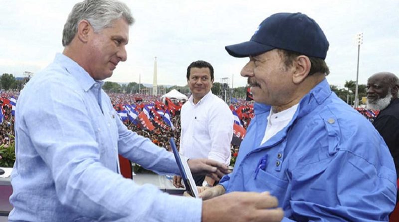 Presidente de Cuba, Miguel Diaz-Canel y Presidente de Nicaragua, Comandante Daniel Ortega