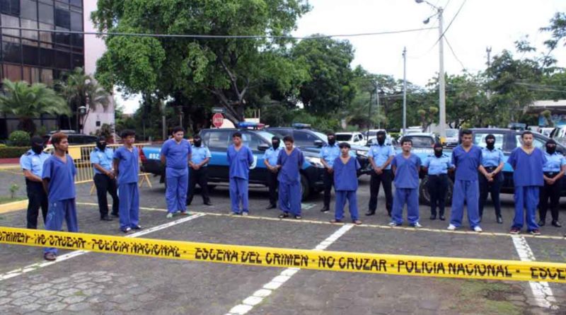 Policía Nacional presenta a delincuentes capturados en Managua
